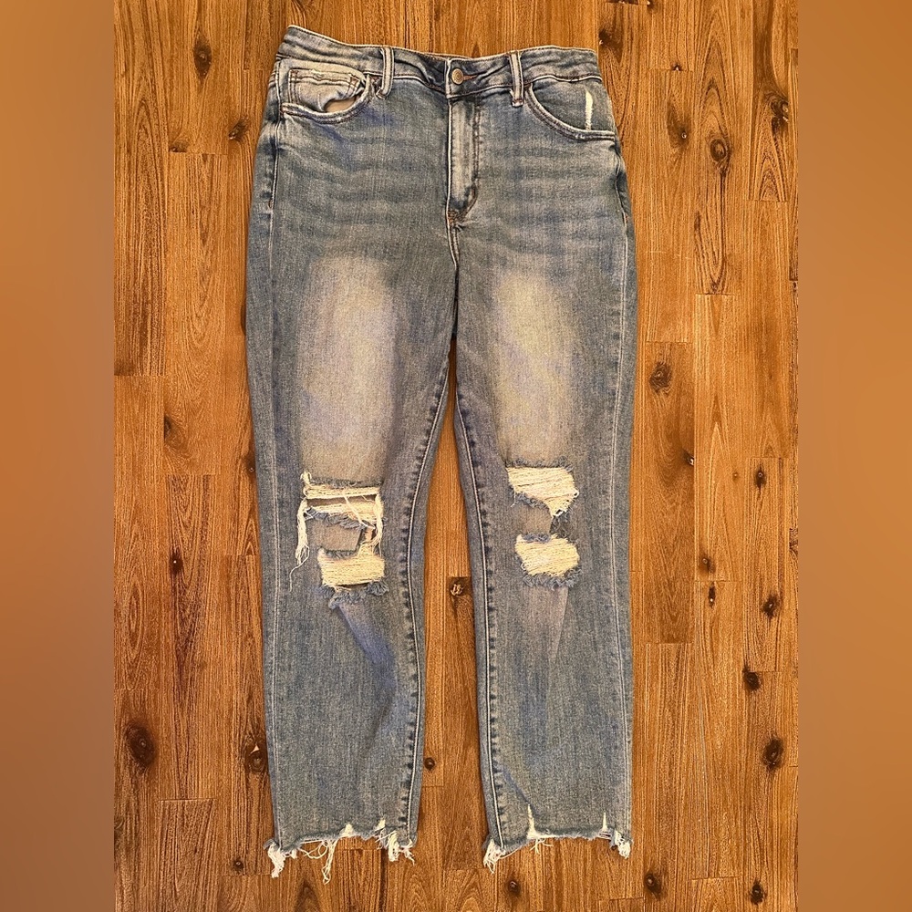 Willow & Root Distressed “Mom” Jeans in Light Blue from Buckle